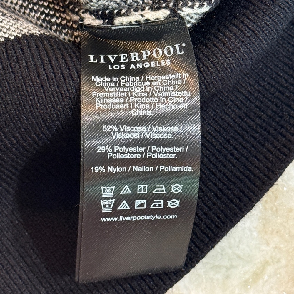 NWT Women’s LIVERPOOL Los Angeles Colorblock houndstooth sweater- Size XS - Picture 9 of 9